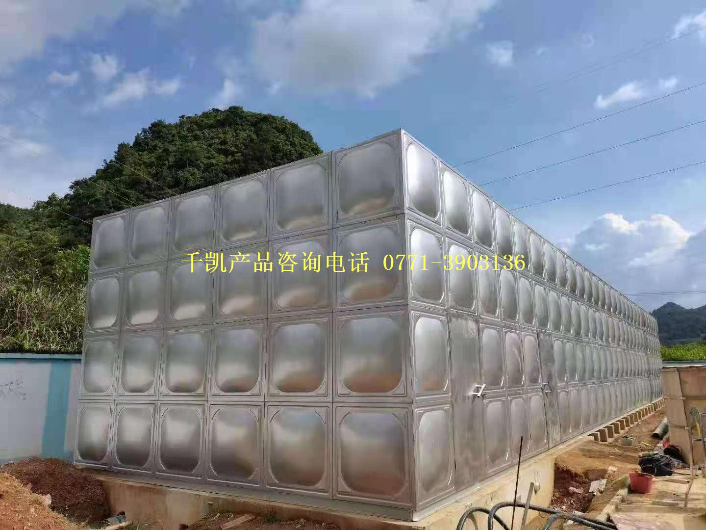 崇左天等东平变电站528m3不锈钢水箱竣工